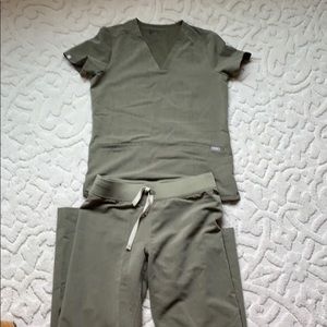 Olive green scrub set